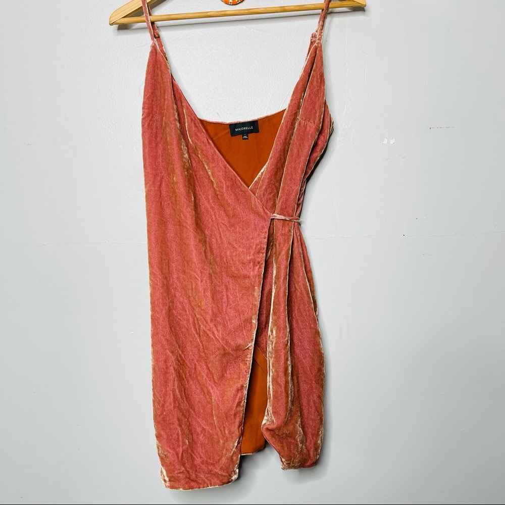 MAJORELLE “Nina” Velvet Mini Wrap Dress - Picture 2 of 9
